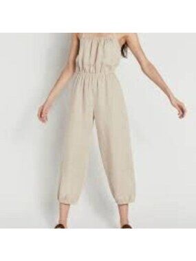NWOT Suzi Kondi Evia Tank Jumpsuit Safari Flax Linen XS